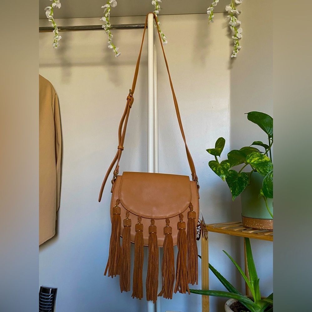 Bebe Fringe Crossbody Bag